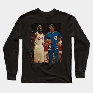 Michael Jordan and Julius Erving Vintage Long Sleeve T-Shirt